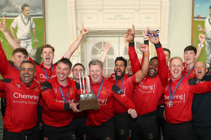 Pictured- The Army winning team at Lords cricket ground, London.

The UKAF Inter-Services T20 is a triangular Twenty20 tournament involving all 3 armed forces who play for the Inter-Services T20 Trophy. First held in 2005 at the Army Cricket Ground at Aldershot, this will be the 18th year that the tournament has been held.

Each of the Armed Forces senior XIs play two Twenty20 games in the Inter-Services T20 tournament. The first of these matches will take place on 5 May at Portsmouth. The remaining matches take place at the Armed Forces Cricket Day at Lord’s on 10 May.

Armed Forces Cricket Day also includes the MCC v UKAFCA Women‘s fixture.

The men’s teams play for the honour of being crowned the UKAF Inter-Services T20 Champions. This tournament is one of five Inter-Services tournaments that are played throughout the season.
A post-tournament presentation will be held approximately 15 minutes after the conclusion of the last match when the respective trophies and awards will be presented by the President of MCC.